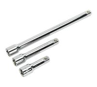 Durable 3 Piece Steel Extension Bar Set With Spring-Ball Retainers For 1/2" Drive