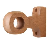 Durable 30mm Wooden Beech & Walnut Curtain Rod Bracket with Terminal Ring - Easy Installation Support for Curtain Rods (1PC Beech)