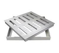 Durable 35x35cm Stainless Steel Drain Cover with Frame Invisible Wastewater & Septic Tank Lid for Driveway Weatherproof Secure Easy Installation Heavy Duty