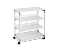 Durable Steel 2 Shelve Office Storage Trolley on Wheels, 88cm Grey