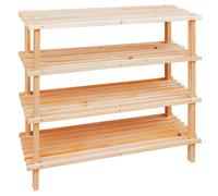Premier Housewares 4 Tier Wood Shoe Rack | Under Stairs Shoe Storage Solution | Wooden Shoe Stand for Home, Office | Compact Shoe Organizer Storage for Clutter Free Space