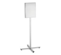 Durable Outdoor A3 Information Stand - Made from Strong Stainless Steel - IPX5-Rated Waterproof Document Pocket - Freestanding Floor Sign - For Displaying Event Information - Grey