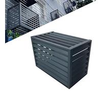 Durable 5P Aluminum Air Conditioner Cover Weather & Rust Resistant Heat Pump Protector 4 Panel Design for Outdoor Condenser Shield & Plant Shelf Ultimate Protection.