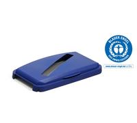 Durable DURABIN 60 Hinged Lid with Paper Slot | Designed for DURABIN 60 Recycling Waste Bin | Blue, 515 x 285 x 70mm
