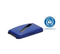 Durable 60L Hinged Bin Lid Blue - Slot for Easy Recycling - DURABIN