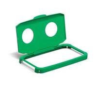 Durable 60L Hinged Bin Lid Green - Two Holes for Cans/Bottles DURABIN