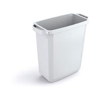 Durable DURABIN 60 Rectangular Waste Bin White | 60 Litre Capacity | Food and Freezer Safe | Perfect for Waste Collection or Recycling