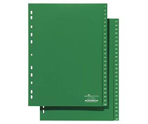 Durable 615705 1-52 Index File with Printed Tabs for A4 Sheets - Green