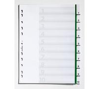Durable 622105 Index File with Sealed Tabs and 10 Insert Labels for A4 Sheets - Green