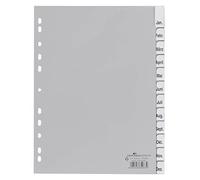 Durable 641010 File Dividers made of PP Blank Tabs for A4 12 Sheets Grey