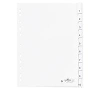 Durable 644102 Polypropylene Index File with Sealed Tabs and 10 Insert Labels for A4 Sheets - White