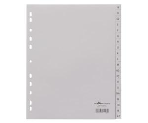 Durable 652010 A4 Portrait Polypropylene A-Z Index File with Printed Tabs and 20 Divisions - Grey (Pack of 20)