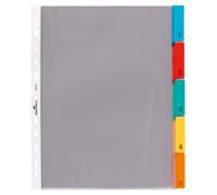 Durable 663019 Punched Pockets Index Set with 5 Divisions - Transparent 5-piece
