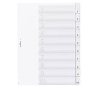 Durable 682119 File Dividers Hard Transparency Sleeves Blank Tabs for A4 10 Shee