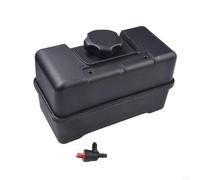 Durable 691993 Plastic Fuel Tank with Lid and Shut-off Valve, 4 Quart Capacity, Replacement Part for Wood Shredder, Snow Blower and Tiller, Black, Easy Remote Assembly
