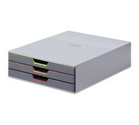 Durable VARICOLOR 7 Drawer Unit - Desktop Drawer Set with 7 Colour Coded Draws - Use as a Document Box, Paper Storage Organiser, etc.