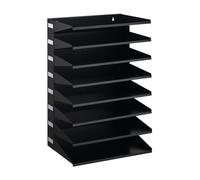 Durable 8-Tier Recycled Metal Sorting Rack with Optional Wall Mounting, Black (3
