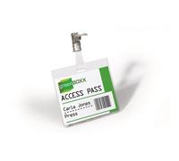 Durable Name Badge 60 x 90mm Security Fastener with Clip Clear 800319 Pack 25