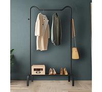 Durable 80cm Metal Clothing Rack with Upper Rod & Lower Shelf - Black Garment Display Stand for nizing Clothes and Accessories