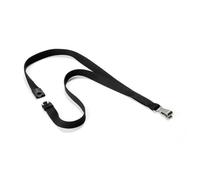 Durable Premium Textile Lanyard 15 mm Black | Pack of 10 Necklaces | Includes Safety Release | Holds a Variety of Badges and Passes