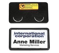 Durable 812901 Clip-Card Name Plate with Magnet 40 x 75 mm Black Pack of 25