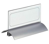 Durable 820119 Table Name Plate Desk Presenter de Luxe (61 x 150 mm) Pack of 2, Silver