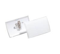 Durable CLICK FOLD Convex Clip & Pin Name Tag Badge Holder | 25 Pack | 54 x 90mm