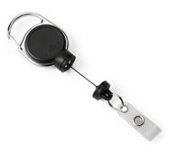 Durable Badge Reel Extra Strong in Black, Pack of 1, Hold up to 300g of Weight, Ideal for Heavy Keys or Cards
