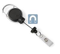 832910 Badge Reel Extra Strong for Heavy Card Holders or Keys Up to 300 g, 5 Pack, Black