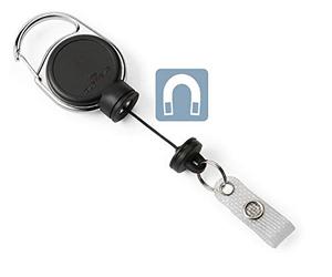 Durable 832910 Badge Reel Extra Strong for Heavy Card Holders or Keys Up to 300 g, 5 Pack, Black