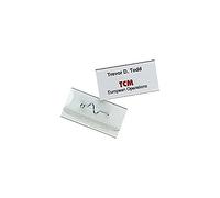 Durable 860619 Name Badge with Curved Pin and Covered Tip Plastic 30 x 60 mm Pack of 10 Transparent