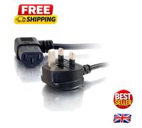 Durable 90 Degree Black Power Cable 2m with 10 Amp Fuse for Safe Connection