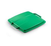 Durable 90L Bin Lid Green - Square Recycling Bin Food Safe DURABIN
