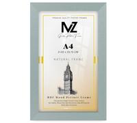 Durable A4 Flat Poster Frame 21 x 29.7 cm MDF Wood with UV-Protective Perspex & Secure Clips - Perfect for Modern Spaces Silver