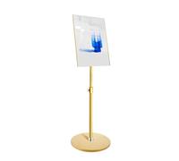 Durable A4 Sign Holder Stand Floor Support for Menus Notices & Advertisements Perfect for Weddings Events & Business Promotions Elegant Gold Finish