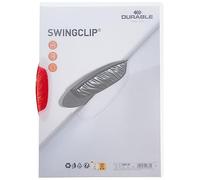 Durable A4 SwingClip Crystal Folder Polypropylene Capacity 30 Sheets, Crimson, Pack of 25