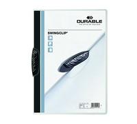 Durable A4 SwingClip Folder Polypropylene Capacity 30 Sheets, Black, Pack of 25