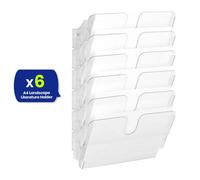 Durable A4 Wall Mounted Document Holder 6 Compartment Magazine Rack
