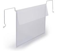 Durable Wire Hanging Document Pocket | 50 Ticket Holders With Flaps | A5 Clear