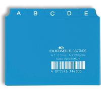 Durable A7 Index Card Set | Includes Printed A-Z Tabs | Blue | Made of Strong P