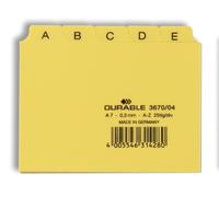 Durable A7 Index Card Set Includes Printed A-Z Tabs Yellow Made of Strong