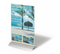 Durable Acrylic Aluminium Display Stand Table Menu & Sign Holder | A4 | Clear