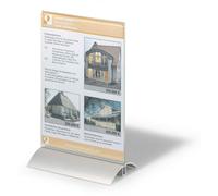 Durable Acrylic Aluminium Display Stand Table Menu & Sign Holder | A5 | Clear