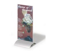 Durable Acrylic Metal Table Display Stand Menu & Sign Holder | 1/3 A4 | Clear