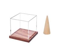 Durable Acrylic Ring Display Stand with Wood Base Champion Ring Case, Portable for Sports Accessories Storage Jewelry Display Solution, フリーサイズ