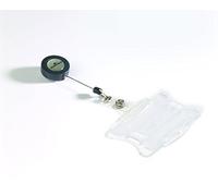 Durable Acrylic Security Pass ID Card Holder with Badge Reel Clear (Pack of 10) 801119