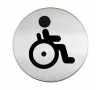Durable Adhesive Disabled WC Symbol Bathroom Toilet Sign | Stainless Steel