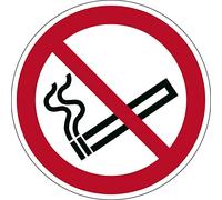 Durable Adhesive ISO "No Smoking" Prohibition Sign Safety Floor Sticker - 43cm - Attach to Any Smooth and Solid Floor - Easy to Install and Extremely Durable