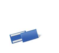 Durable Adhesive Ticket Holder Document Pockets - 50 Pack - 150 x 67mm - Blue - Perfect for Use on Warehouse Racking for Picking Locations