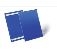 Durable Adhesive Ticket Holder Label Pouch Document Pockets | 50 Pack | A4 Blue